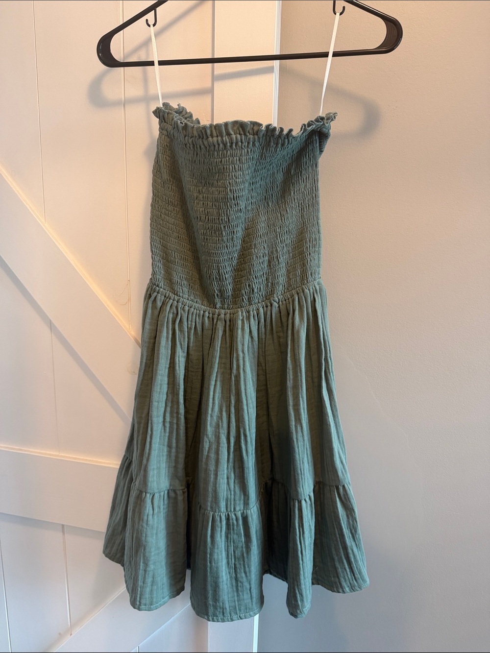 Smocked Olive Green Circle Skirt